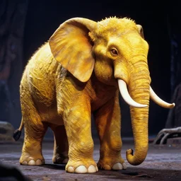 A still of a scaly yellow humanoid elephant creature in The Dark Crystal (1982)