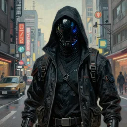 a portrait of a cyberpunk netrunner, very very coherent painting, street level neo-Tokyo, in the style of Gustave Doré, 4k, 8k, HD, trending on artstation