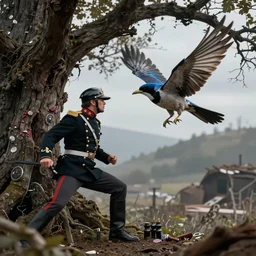 the shrike fighting the colonel, over the tree of pain, epic sci fi battle, hyperrealist, intricate dramatic, cinematic, breathtaking, octane, unreal 5, 8 k, photoshop, ultra detailed, by dan simmons