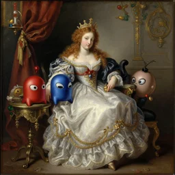 baroque painting of amongus game