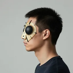 side portrait of human with the insect face