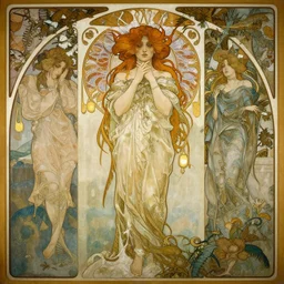 a grotesque liminal space, by Alphonse Mucha, megalophobia