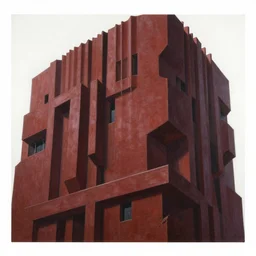 painting of architecture in the style of yuichi yokoyama, heavy, rich, smooth, jagged, 4 k, hyperrealistic, very detailed