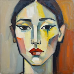 a female face abstract artwork painting