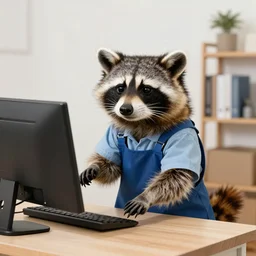 A raccoon who is also a computer janitor