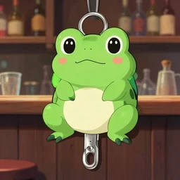 cute frog themed bar anime key art studio ghibli,
