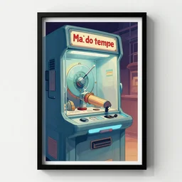 A maquina do tempo, Animation printed poster , Artwork by James Gilleard, cinematic composition, trending