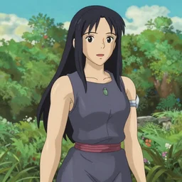 lady tsunade senju, park in background, bokeh. anime masterpiece by Studio Ghibli. illustration, sharp high-quality anime illustration in style of Ghibli, Ilya Kuvshinov, Artgerm
