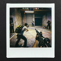 an intense csgo game, polaroid, by wolfgang tillmans