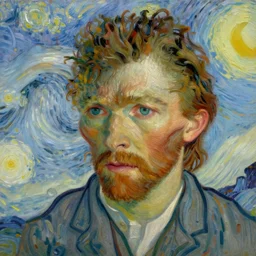 bright beautiful oil painting portrait of luke skywalker with a missing ear, light scatter, van gogh