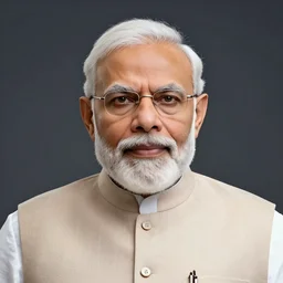 portrait of Narendra modi, authoritarian, 3d shaded, dystopian