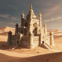 A castle in the middle of the desert, anime