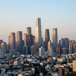 skyline of a asian city