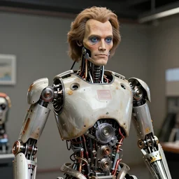 animatronic Michael Richards, exposed mechanics, photo, Stan Winston studios, detailed, 4k