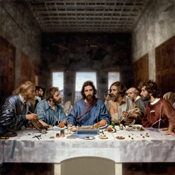 last supper painting magritte, renaissance, american gothic