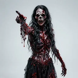 full body, horrifying, killer, creepy, dead, deathly, pointing, bloody, detailed, 8 k, hyperrealistic, dramatic lighting, high resolution, cinematic