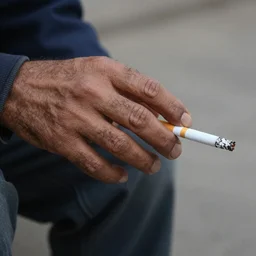 very accurate photo, very coherent image, hyper realistic photo of a man holding a cigarette in a hand, by Omar Reda, Tim Booth, award-winning shot