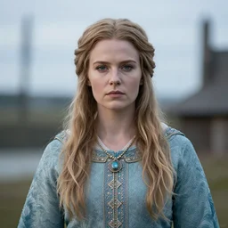 photo of a real-life beautiful nordic queen,  highly detailed