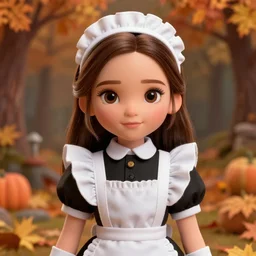 very beautiful portrait of an extremely cute and adorable kate beckinsale in walter white maid costume, smooth, perfect face, fantasy, character design by mark ryden and pixar and hayao miyazaki, sharp focus, concept art, harvest fall vibrancy, intricate detail, cinematic lighting, hyperrealistic, 3 5 mm, diorama macro photography, 8 k, 4 k