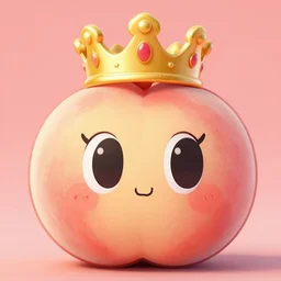 a peach with eyes and a queen crown photo bokke