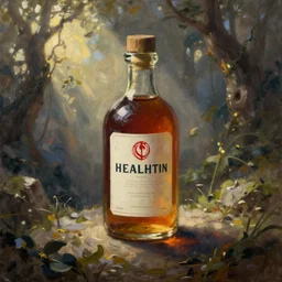 painting of one health potion, fantasy, dungeons and dragons, by tony diterlizzi