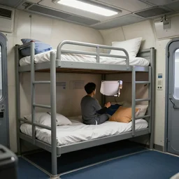 bedRoom of a spacecraft, with a bunk bed, photo realistic, playing, CGI, Unreal Engine, Hdri