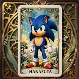 art nouveau hanafuta tarot of sonic the hedgehog, illustration HD