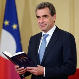 photo of Nicolas Sarkozy holding a book