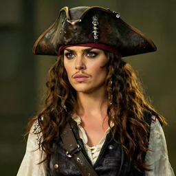 kim wexler as a pirate captain, she has a ponytail