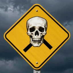 skeleton crossing sign