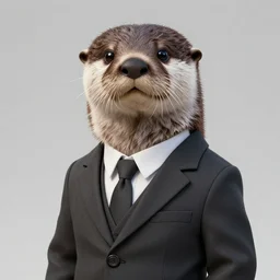 humanoid otter in a suit, detailed, featured on artstation, high definition