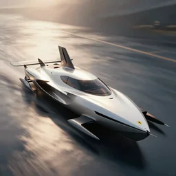 a photo of futuristic trimaran, concept yacht inspired by Ferrari, photorealism, artstation, CGSociety, epic lighting