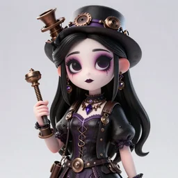 Lofi Vampire Goth Steampunk portrait Pixar style by Tristan Eaton Stanley Artgerm and Tom Bagshaw,