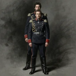painting of both john oliver and adam driver together, adam driver behind, john oliver in front, stoic, full body, military uniform, fantasy, intricate, elegant, beautiful, highly detailed, charcoal, centered, dark, smokey, digital painting, concept art, smooth, sharp focus, illustration, art by artgerm, art by greg rutkowski, art by alphonse mucha