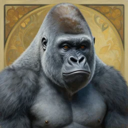 a highly detailed portrait painting of a gray skinned bald goliath, by greg rutkowski and alphonse mucha, sharp focus, matte, concept art, artstation, digital painting