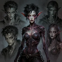 a photo of alien dark fae girlboss based on daniel radcliffe face mutating into insect, bumpy mottled skin, body horror, by yoshitaka amano, by greg rutkowski, by jeremy lipkinng, by artgerm, digital art, octane render