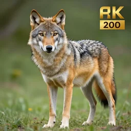professional photograph of a gray tawny red wolf, high quality, hd, 8 k, 4 k, magnificent, award - winning, nature, nature photography, awe - inspiring, highly detailed, amazing