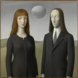 painting by rene magritte and m. c. escher.