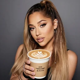 ariana grande as a coffee art