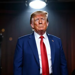 studio photo still of donald trump in drag, 8 k, studio lighting, key light from above, bokeh