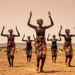 samburu woman dancing under the scorching sun