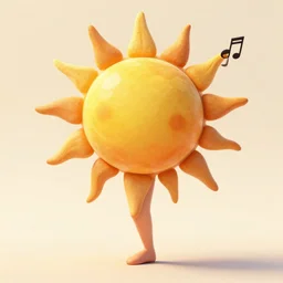 ! dream a sun has leg, is dancing with music! realistic