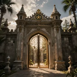 The gate to the eternal kingdom of mages fantasy, digital art, HD, detailed.