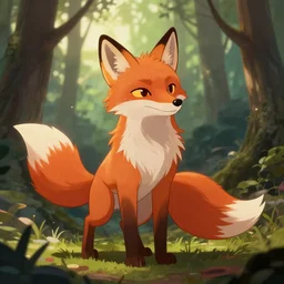 a medieval anthropomorphic fox in a forest, trending on furaffinity, trending on artstation, digital art, backlighting, by kawacy, dramatic lighting, cartoon, furry art