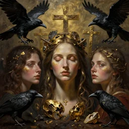 biden in dante's inferno painting, crows, crosses, dark beauty, rotten gold, closeup faces, extremely detailed, cinema 4 d, unreal engine.