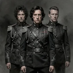 a portrait of john oliver standing next to adam driver, stoic, military uniform, fantasy, intricate, beautiful, highly detailed, charcoal, centered, dark, smokey, digital painting, concept art, smooth, sharp focus, illustration, art by artgerm and greg rutkowski