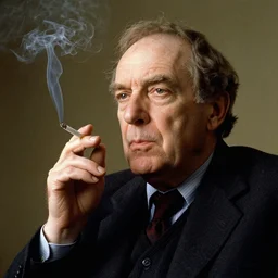 Portrait of Christopher Hitchens smoking a cigarette by Raphael
