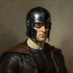 Magneto from the X-Men with his helmet on by William Adolphe Bouguereau