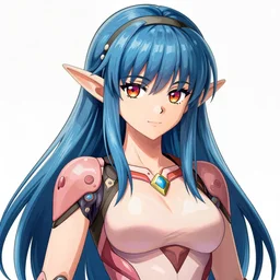 alluring highly detailed manga line art portrait of a (female) Wood Elf android, colorful, 2077