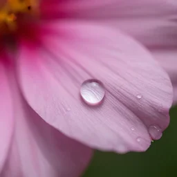 dewdrop on a flower petal shimmers quietly after a little wavering and falls like a tear of love macro zoom